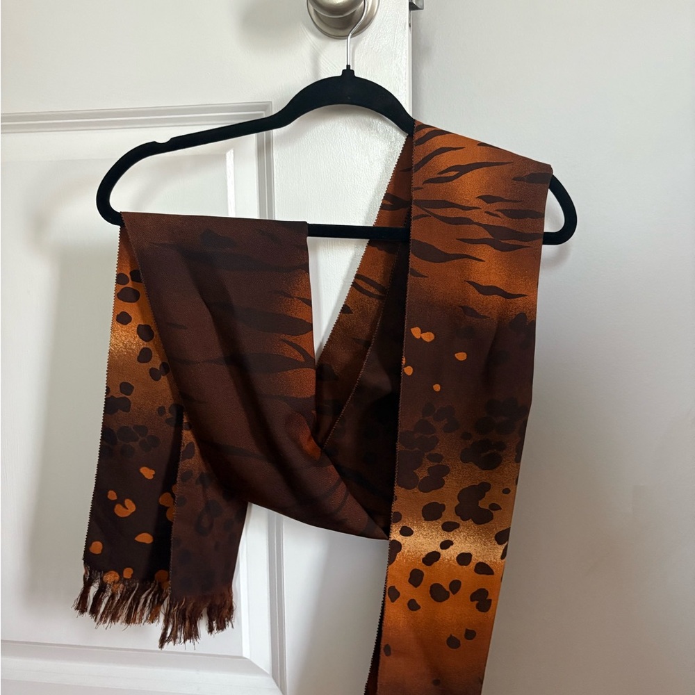 Brown Norma Walters Animal Print Scarf